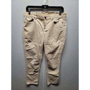 J.CREW Corduroy Women's 30S Pants City Fit Beige Straight Leg